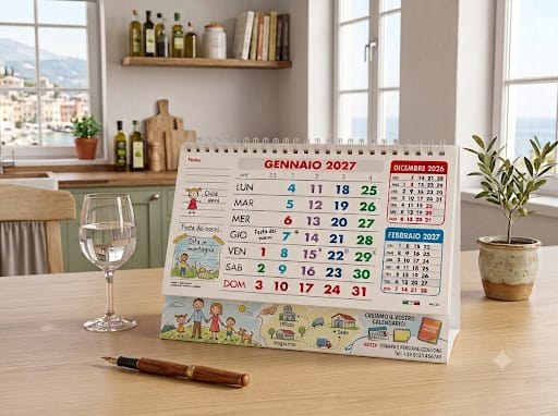 Calendario da tavolo con cavalletto personalizzato