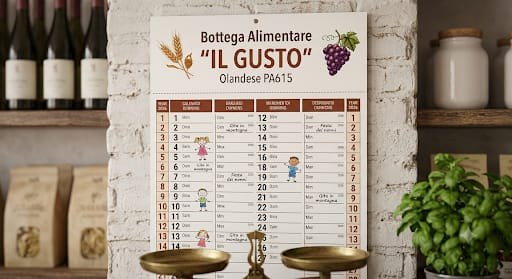 Calendario olandese personalizzato con testata stampata