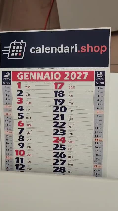 Testata di un calendario olandese stampata direttamente, area dove va composto logo e recapiti